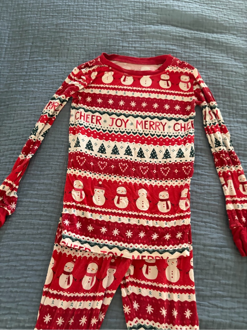 Little sleepies Kids Red Holiday Pajama Set with Snowman size 5/6